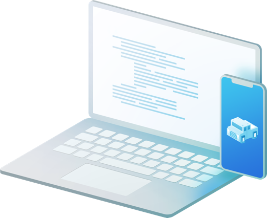Illustration of KAU digital products on a laptop and mobile device